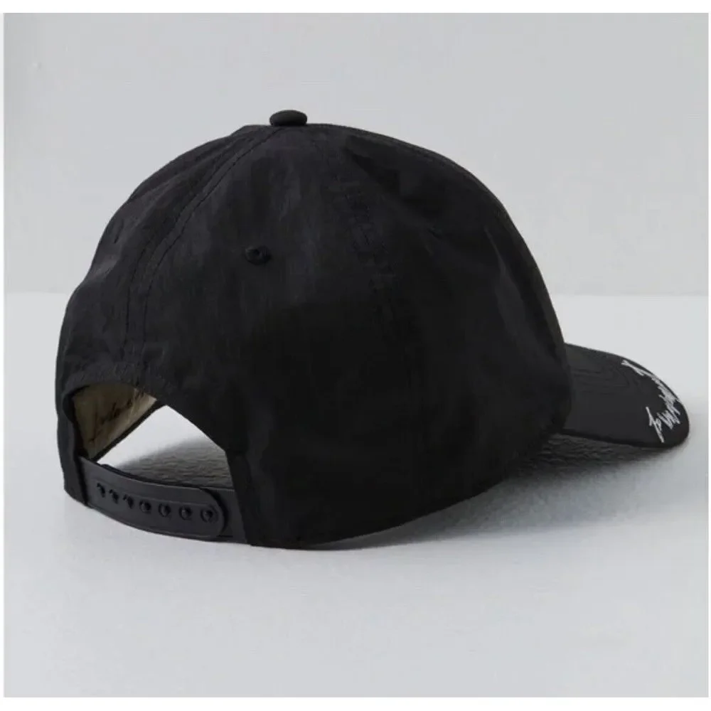Free People Movement Go Bog‎ Nylon Logo Baseball Cap Black Snap-back